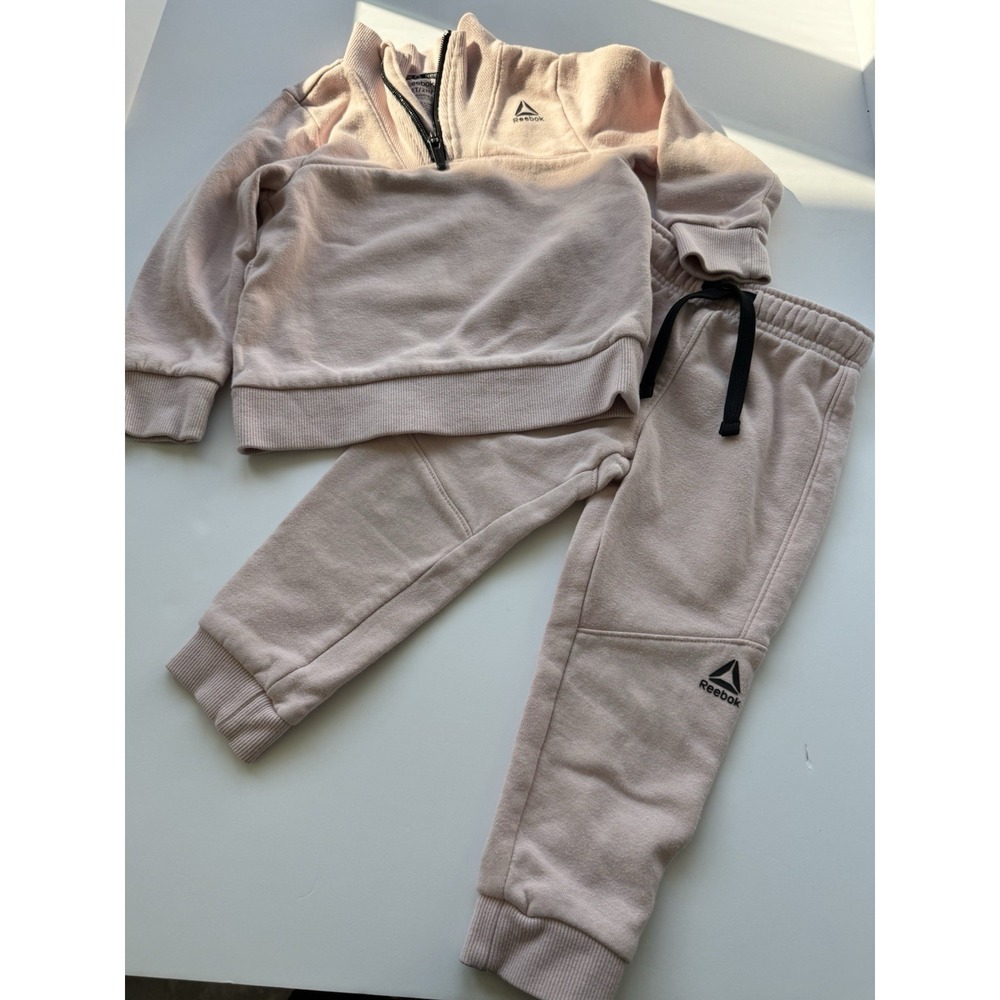Reebok Two Piece Toddler Sweat Suit Size 2T Rosy Tan